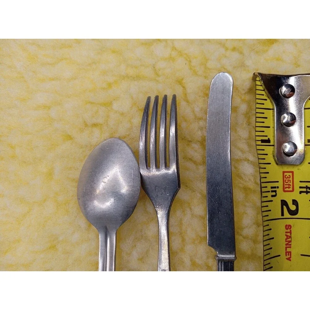 Lot of Childrens Vintage Silverplated Knife,  Fork, and Spoon MADE IN USA